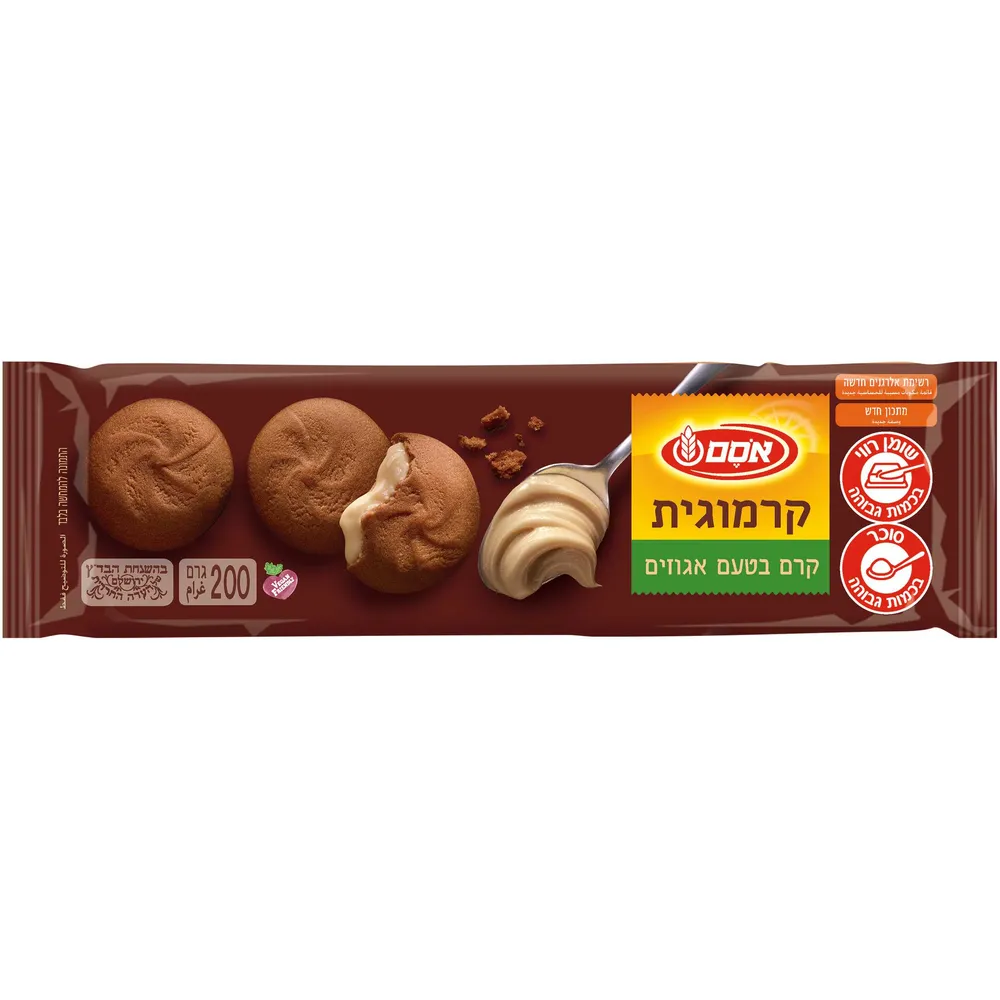 אסם קרמוגית במילוי קרם אגוזים12*200ג חדש