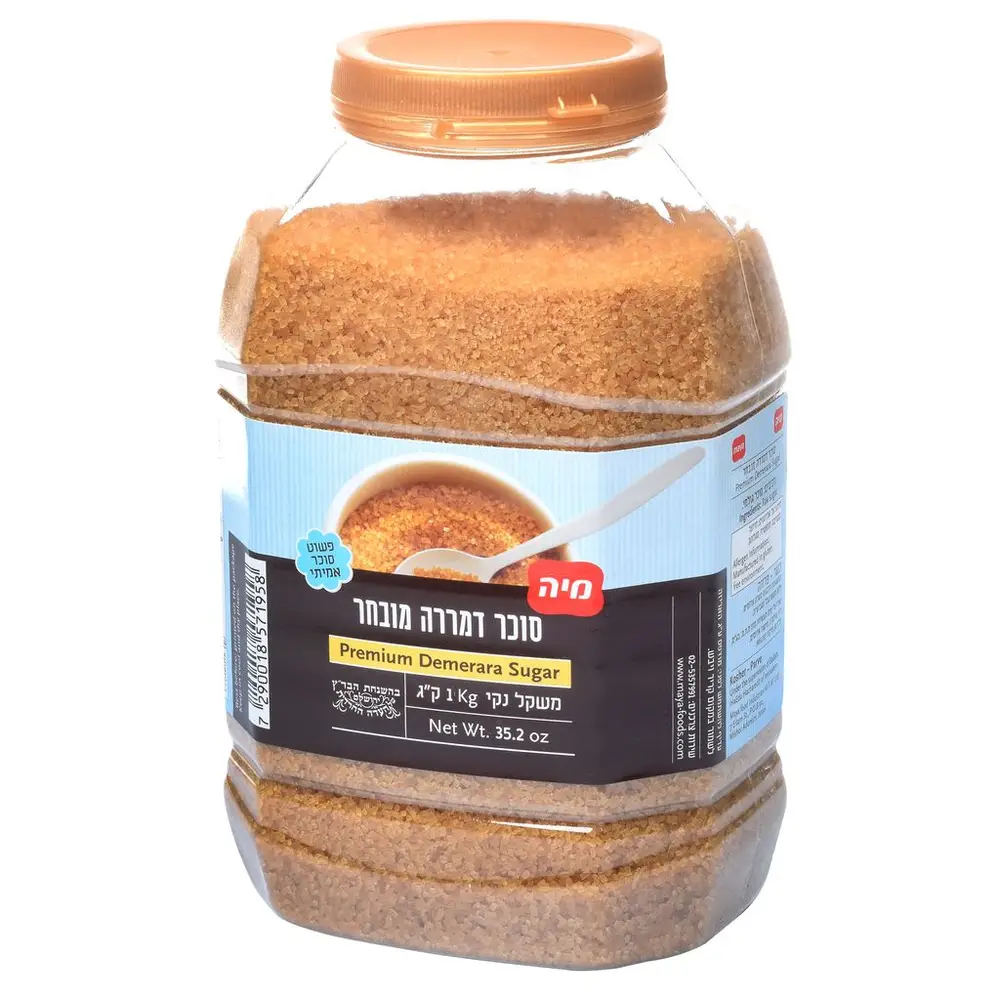 סוכר דמררה מובחר צנצנת 1קג