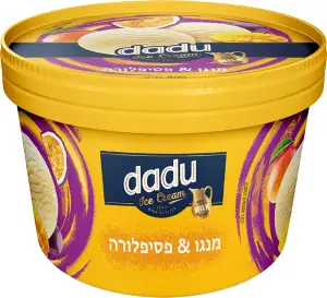 גלידה שמנת בטעם וניל עם פסיפלורה וחתיכות מנגו 440 גרם (6)