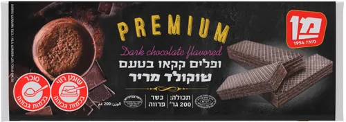 ופל קקאו בטעם שוקולד מריר מן