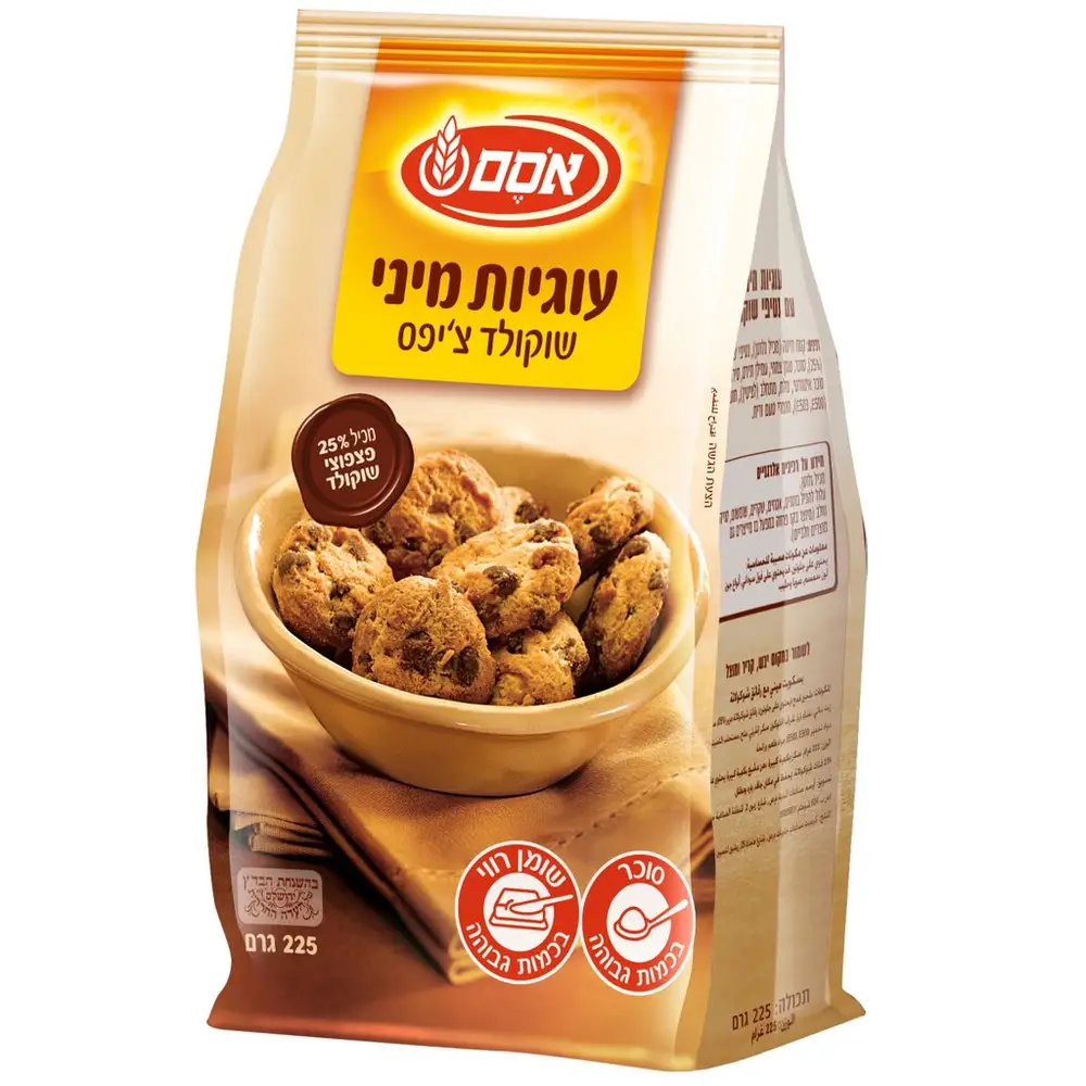עוגיות מיני שוקוציפס אסם 225ג