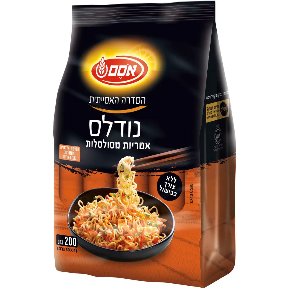 אסם נודלס אטריות מסולסלות 12*200גרם