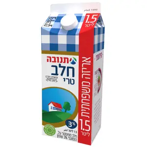 חלב תנובה בקרטון 3% 1.5 ליטר בדצ