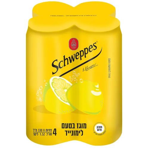 רביעיית פחיות שוופס מוגז פירות למונייד 330 מל