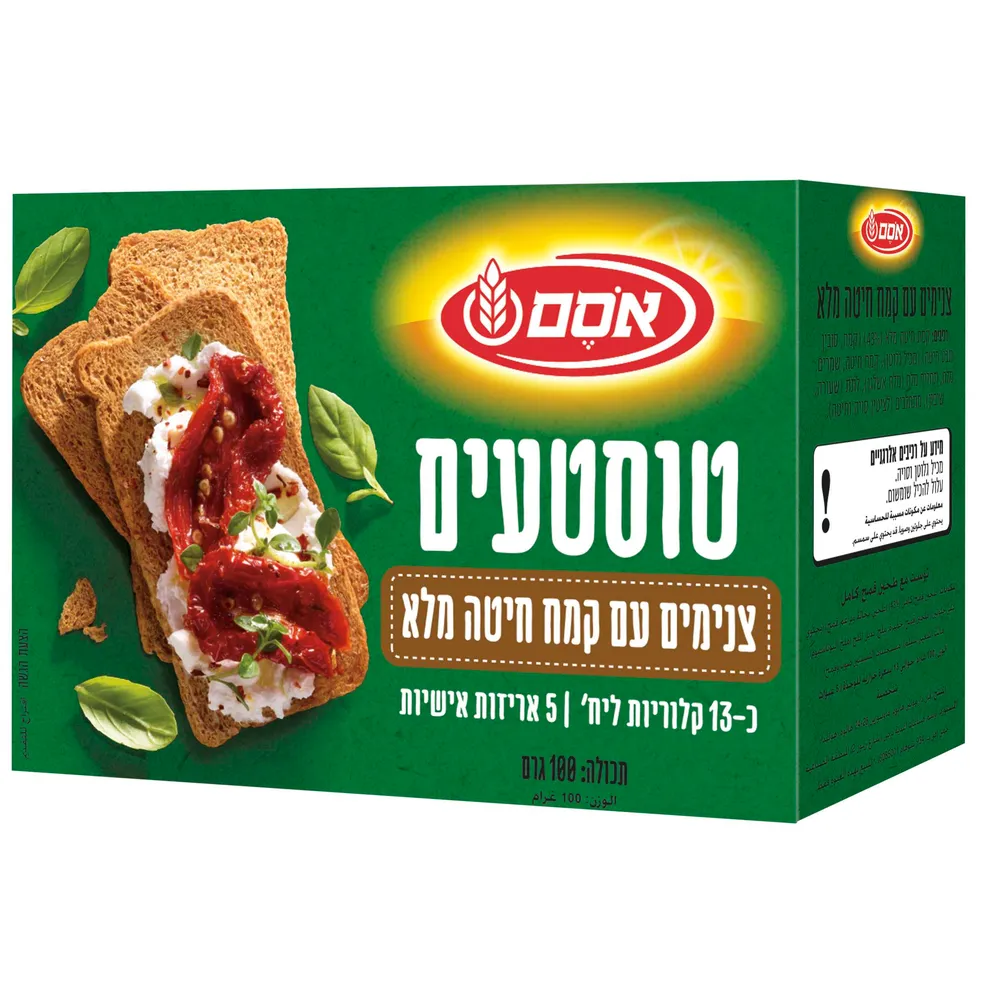אסם טוסטעים חיטה מלאה 14*100גרם