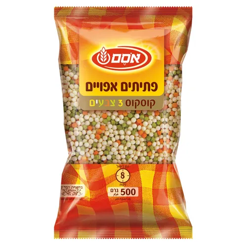 אסם פתיתים קוסקוס 3 צבעים 12*500גרם