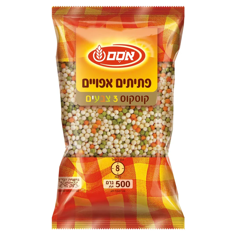 אסם פתיתים קוסקוס 3 צבעים 12*500גרם