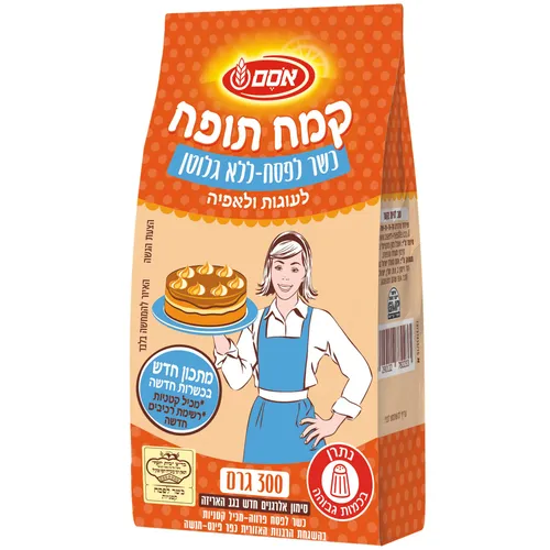 קמח תופח ללא גלוטן לעוגה אסם 300 גרם