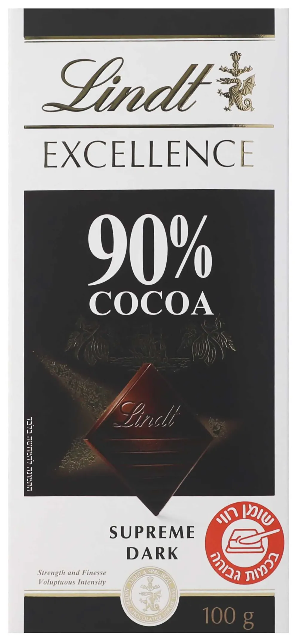 אקסלנס שוקולד מריר 90% קקאו  100 גרם יצרן/מותג: לינדט אקסלנס