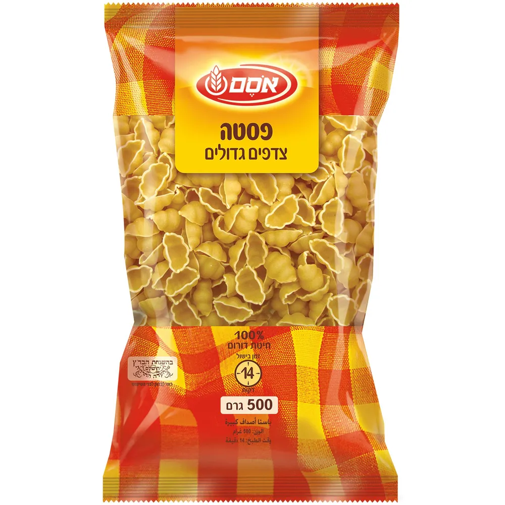 אסם פסטה צדפים גדולים 12*500גרם