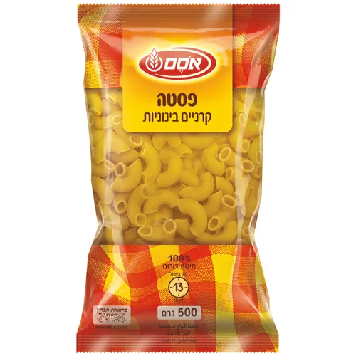 אסם פסטה קרניים בינוניות 12*500גרם