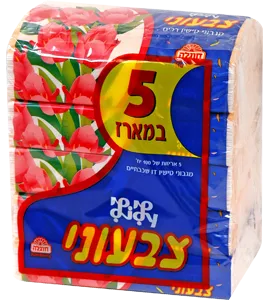 טישו צבעוני חמישייה לילי