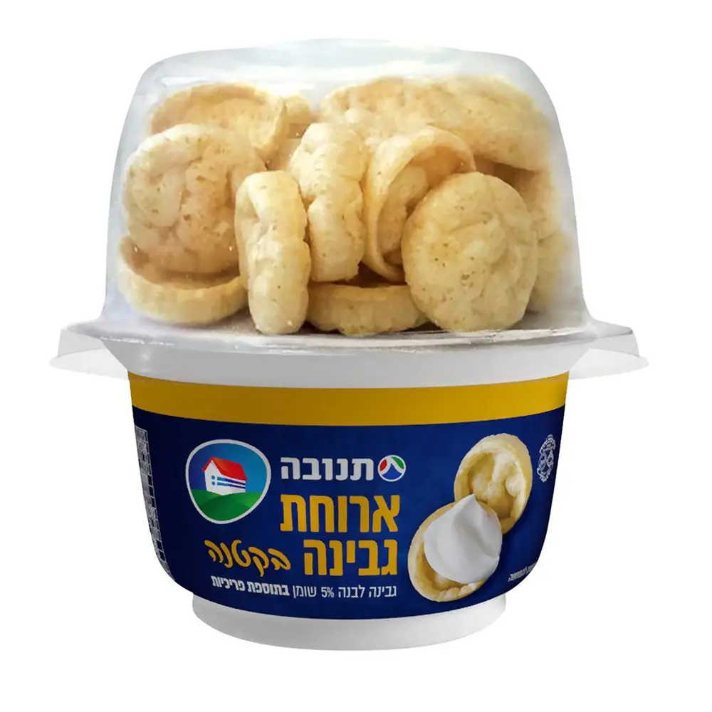 גבינה לבנה למריחה 5% בתוספת פריכיות