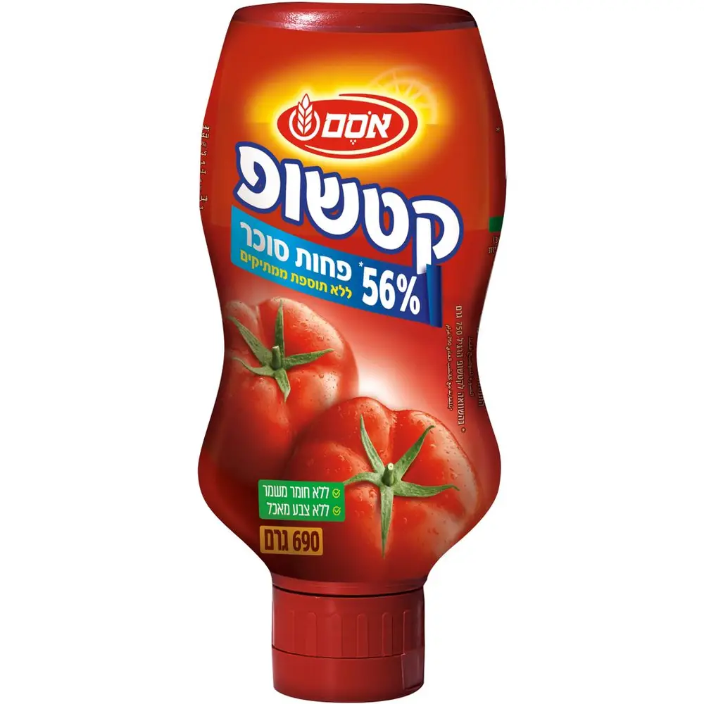 אסם קטשופ מופחת סוכר 9*690גרם