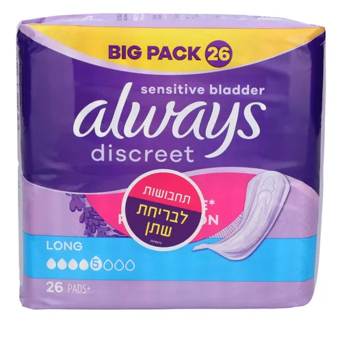 אולוויז דיסקריט תחבושות גיגה לונג 26 יח