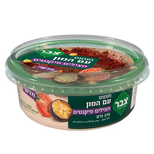 חומוס עם המון חצילים פיקנטי